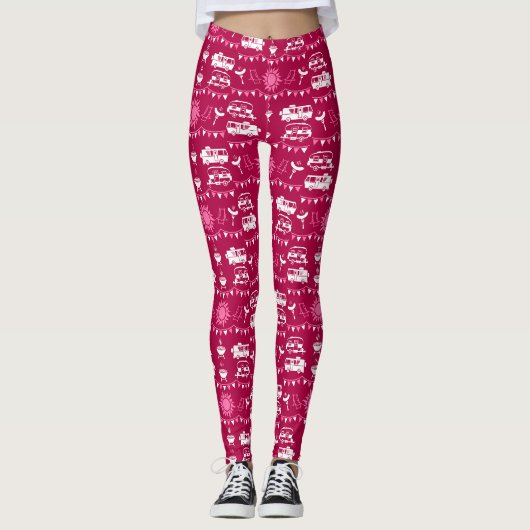 Caravan Camping Huisdecoratie Leggings (Voorkant)