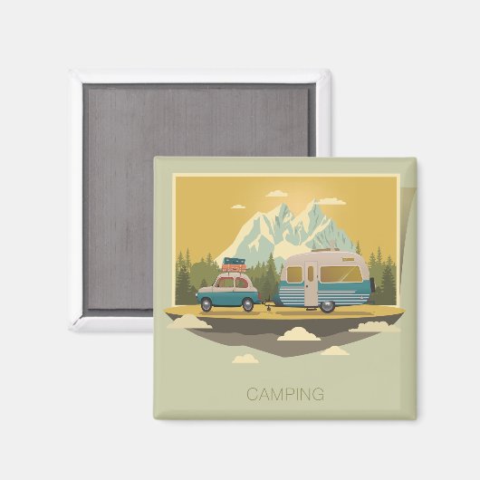 Caravan Camping Magneet (Voorkant / Achterkant)