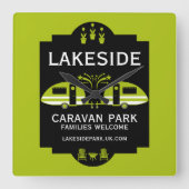 Caravan Camping Promotie Vierkante Klok (Voorkant)