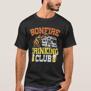 Caravan Camping Retro Kampvuur Dronken Alcohol Bij T-shirt