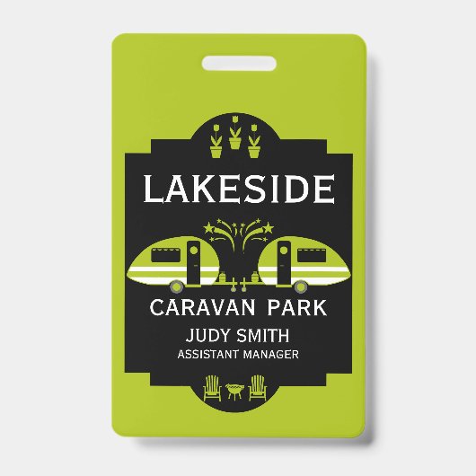 Caravan Campingplaats Promotie Badge (Voorzijde)