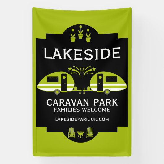Caravan Campingplaats Promotie Spandoek (Verticaal)