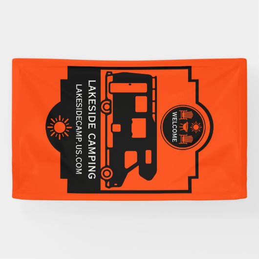 Caravan Campingplaats Promotie Spandoek (Horizontaal)