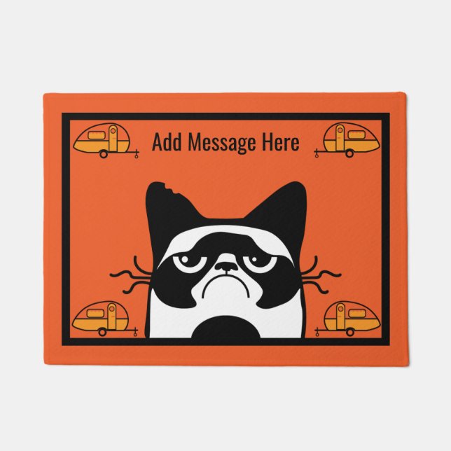 Caravan Cat door deur Mat (Voorkant)