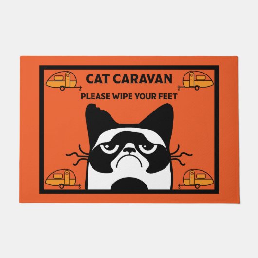 Caravan Cat door deur Mat (Voorkant)