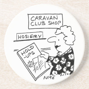 Caravan Club Shop Hosiery Hold-Ups Cartoon Zandsteen Onderzetter