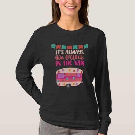 Caravan en Gin Happy Camper Life T-shirt (Voorkant)