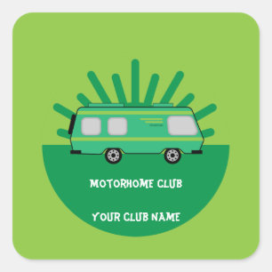 Caravan en Motorhome Clubs Coffee Mok Sleutelhange Vierkante Sticker
