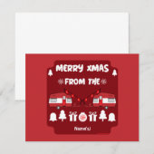 Caravan Happy Kerstmis Camping (Voorkant / Achterkant)