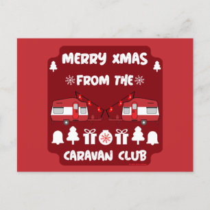 Caravan Happy Kerstmis Camping Briefkaart