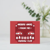 Caravan Happy Kerstmis Camping Briefkaart (Staand voorkant)