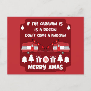 Caravan Happy Kerstmis Camping Briefkaart