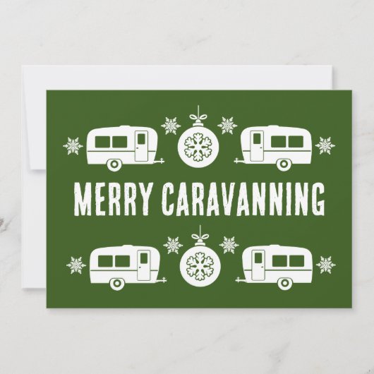 Caravan Happy Kerstmis Camping Feestdagenkaart (Voorkant)