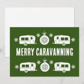 Caravan Happy Kerstmis Camping Feestdagenkaart (Voorkant / Achterkant)