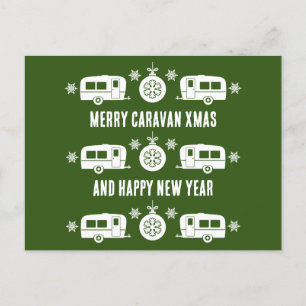 Caravan Happy Kerstmis Camping Feestdagenkaart