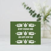 Caravan Happy Kerstmis Camping Feestdagenkaart (Staand voorkant)