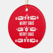 Caravan Happy Kerstmis Camping Keramisch Ornament (Links)