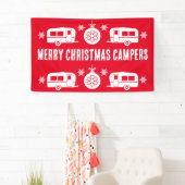 Caravan Happy Kerstmis Camping Spandoek (Insitu)