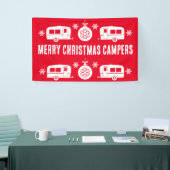 Caravan Happy Kerstmis Camping Spandoek (Beurs)