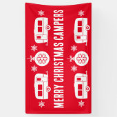 Caravan Happy Kerstmis Camping Spandoek (Verticaal)