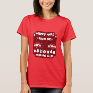 Caravan Happy Kerstmis Camping T-Shirt