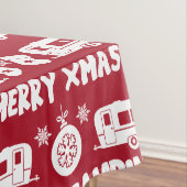 Caravan Happy Kerstmis Camping Tafelkleed (Voorbeeld)