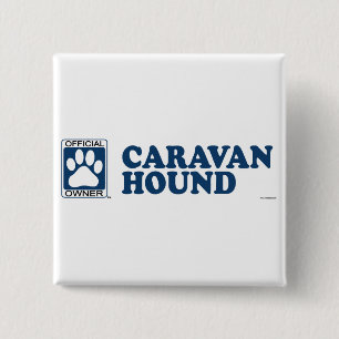 Caravan Hound Blue Vierkante Button 5,1 Cm