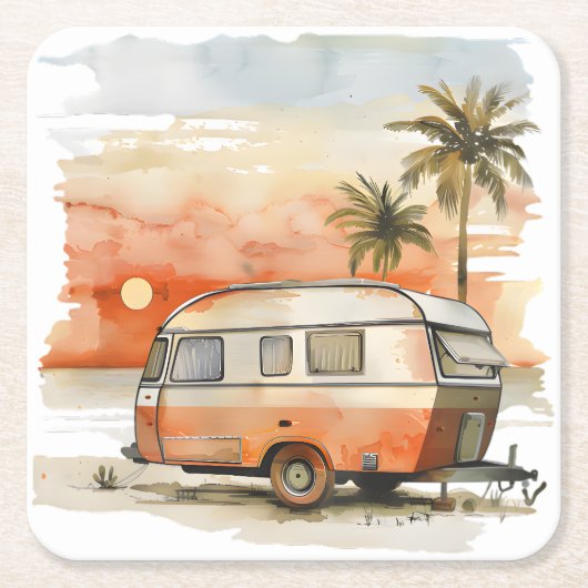 Caravan Kartonnen Onderzetters (Voorkant)