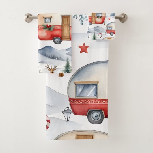 Caravan Kerstmis Bad Handdoek (Insitu)
