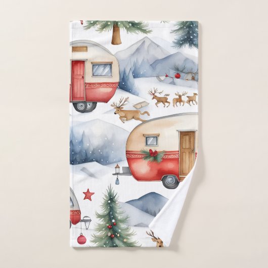 Caravan Kerstmis Bad Handdoek (Handdoek)