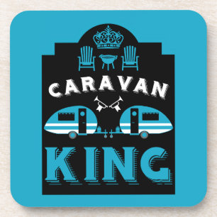 Caravan King geschenken voor kampeerders Bier Onderzetter