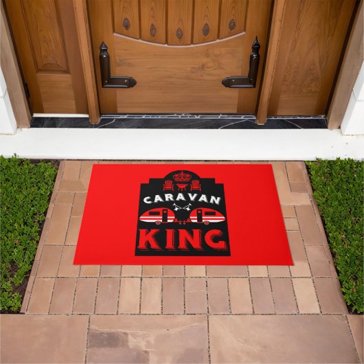 Caravan King geschenken voor kampeerders Deurmat (Buiten)