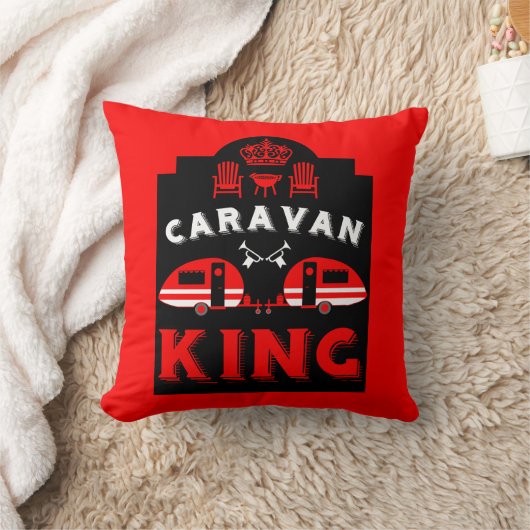 Caravan King geschenken voor kampeerders Kussen (Deken)