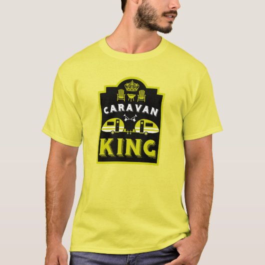 Caravan King geschenken voor kampeerders T-shirt (Voorkant)