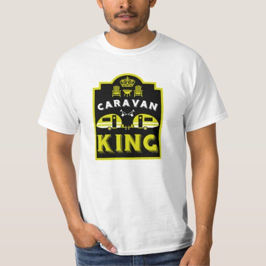 Caravan King geschenken voor kampeerders T-shirt (Voorkant)