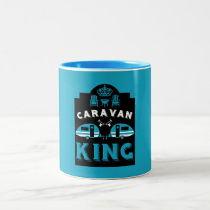 Caravan King geschenken voor kampeerders Tweekleurige Koffiemok
