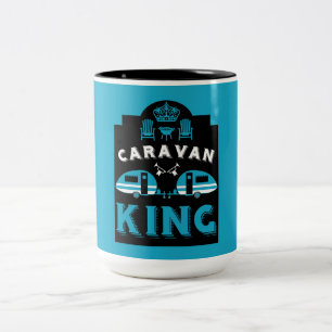 Caravan King geschenken voor kampeerders Tweekleurige Koffiemok