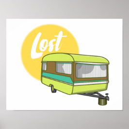 Caravan Lost Rerto Sixties Style Poster