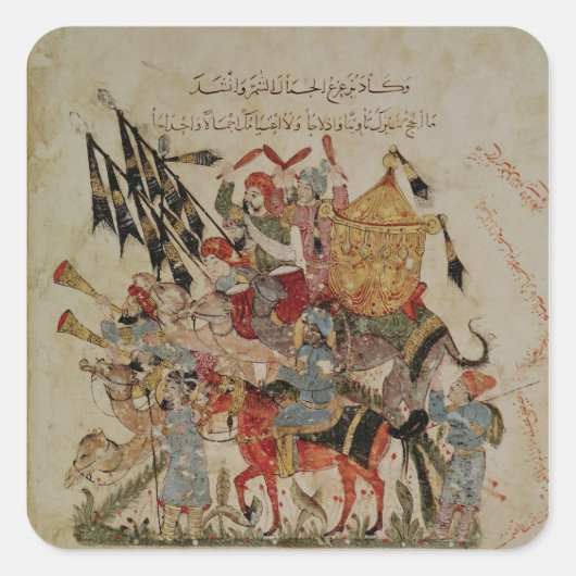 Caravan naar Mecca Vierkante Sticker (Voorkant)