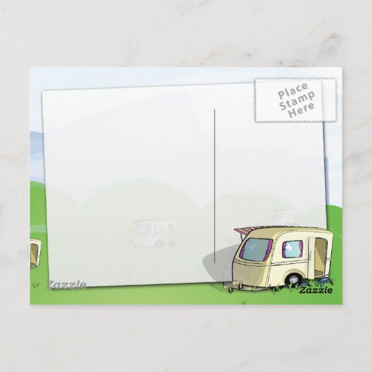 caravan park briefkaart (Achterkant)