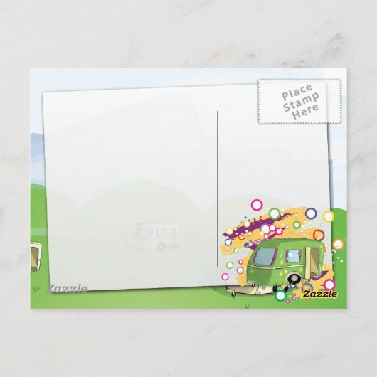 caravan park briefkaart (Achterkant)
