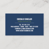 Caravan Park, eigenaar vakantiepark, manager Visitekaartje (Achterkant)