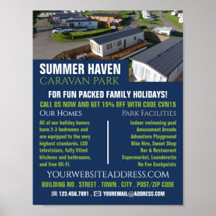 Caravan Park, Holiday Park Adverteren Poster