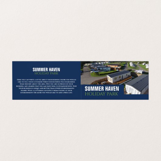 Caravan Park, Holiday Park Gedetailleerd Visitekaartje (Buitenkant ongevouwen)