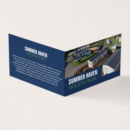 Caravan Park, Holiday Park Gedetailleerd Visitekaartje (Buitenkant)