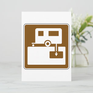 Caravan Park Sign Invitations Kaart