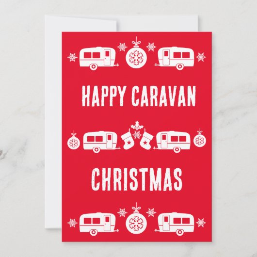 Caravan Prettig Kerst Kamperen Feestdagenkaart (Voorkant)
