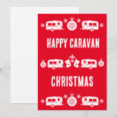Caravan Prettig Kerst Kamperen Feestdagenkaart (Voorkant / Achterkant)