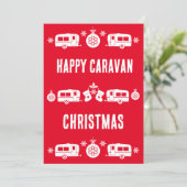 Caravan Prettig Kerst Kamperen Feestdagenkaart (Staand voorkant)