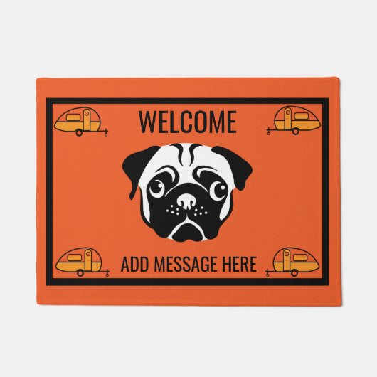 Caravan Pug Dog-deurmat Deurmat (Voorkant)